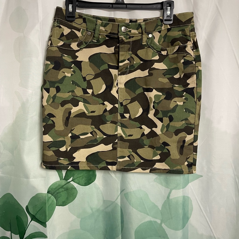 Venus Camo Denim Pencil Skirt